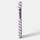 紫モノグラムの/白ストライプ色 Case-Mate iPhoneケース (裏面 / 左)
