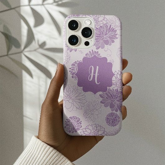 紫モノグラムエレガントフローラ Case-Mate iPhoneケース