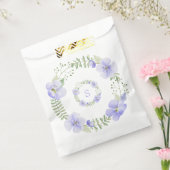 紫モノグラムフローラ水色エレガントな結婚式 フェイバーバッグ (封をした状態)