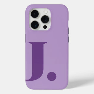 紫モノグラム文字の基本カラーミニマリスト iPhone 15 PROケース