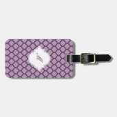 紫モロッコパターンとモノグラム荷物タグ ラゲッジタグ (正面横)