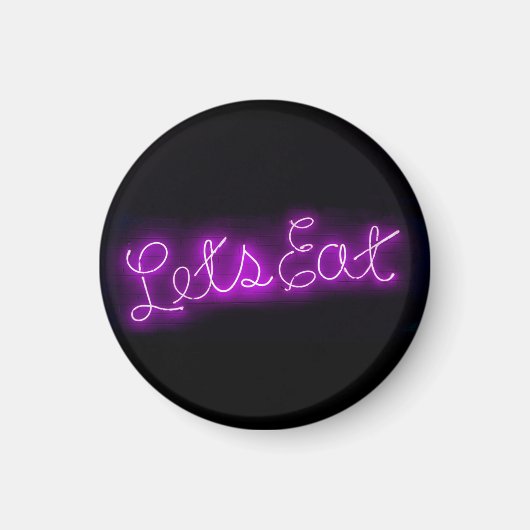 紫ユニークにヴィンテージ食べネオンのサイン マグネット (正面)