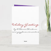 紫ユニークのヴィンテージサンタ！クリスマスカード シーズンカード (裏面)