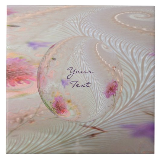 紫ユニークピンクフローラセラミックタイル タイル (正面)