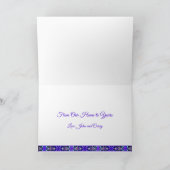 紫ユニーク平和と喜び写真クリスマス カード (内部)