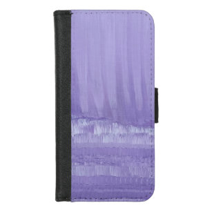紫ユニーク白抽象芸術 iPhone 8/7 ウォレットケース