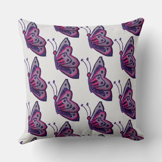 紫ユニーク蝶 クッション (裏面)