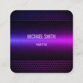 紫ライトステンレス鋼のメタルルック スクエア名刺 (正面)