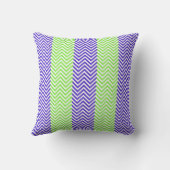 紫ライムグリーンシストライプのェブロンサマージグザグ クッション (裏面)