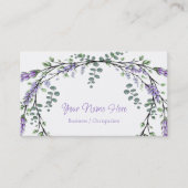 紫ラベエレガントンダーの水色 名刺 (正面)