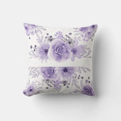 紫ラベエレガントンダーフローラ水彩 クッション (正面)