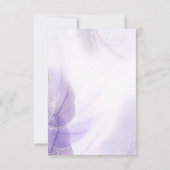 紫ラベエレガントンダー結婚ズ 出欠カード (裏面)