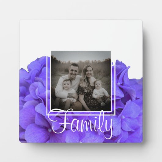 紫ラベエレガントン薄紫フローラアジサイ フォトプラーク (正面)