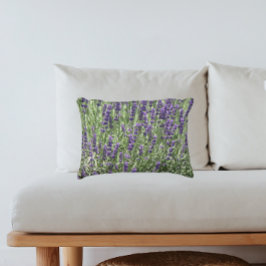 紫ラベンダーの花フローラ アクセントクッション