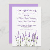 紫ラベンダーの花リハーサルディナー 招待状 (正面/裏面)