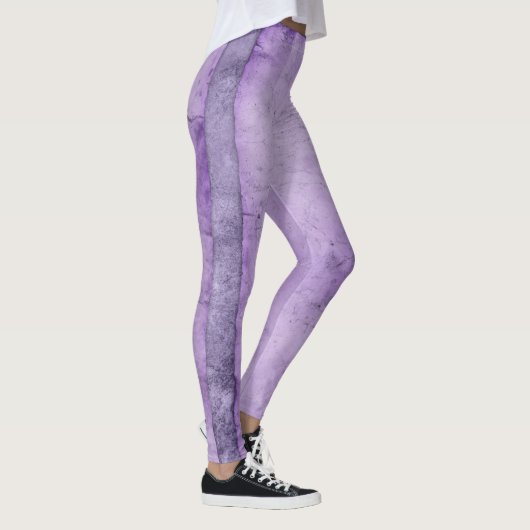 紫ラベンダーアレーグローリーウォメンストライプのズ レギンス (右)