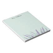 紫ラベンダーウォーターカラーフローラ ノートパッド (アングル)