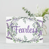 紫ラベンダーグリーンエレガントユーカリプトゥスフィアレス 招待状 (スタンド正面)