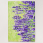 紫ラベンダーフラワーズウォーター色フローラ ジグソーパズル (縦)