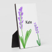 紫ラベンダーフローラ水彩加名法文字cu フォトプラーク (側面)