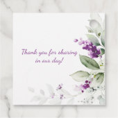 紫ラベンダープ淡い色のラン葉グ結婚ズ フェイバータグ (裏面)