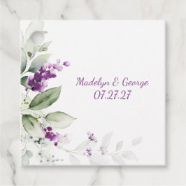 紫ラベンダープ淡い色のラン葉グ結婚ズ フェイバータグ