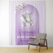 紫ラベンダーベビーガールエレファントシャワースプリンクル タペストリー (インサイチュ)