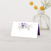 紫ラベンダーホワイトウォーター色の花 プレイスカード (裏面)