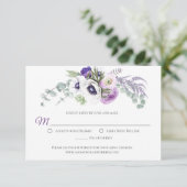 紫ラベンダーホワイトウォーター色の花 | 出欠カード (スタンド正面)