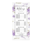 紫ラベンダーモダングリーンフローラ水彩 ラックカード (裏面)