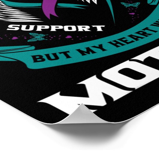 紫リボンウィングス自殺認識度防止M ポスター (角)