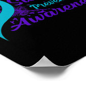 紫リボンセミコロン自殺防止阿波 ポスター (角)