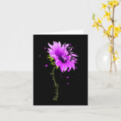 紫リボンバタフライオーバードーズ認識度女性W カード (黄色い花)