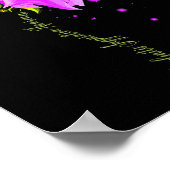 紫リボンバタフライオーバードーズ認識度女性W ポスター (角)