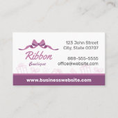 紫リボン弓ギフトショッププレゼント名刺 名刺 (正面)