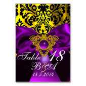 紫リボン金ゴールドケルトハートダマスモノグラム テーブルナンバー (裏面)