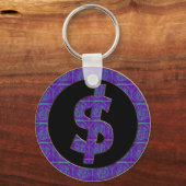 紫レトロドル記号 キーホルダー (正面)