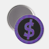 紫レトロドル記号 マグネット (正面/裏面)
