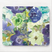 紫レモンイエローグリーンウォーター色フローラ マウスパッド (正面)