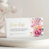 紫ワイルドフラワーおむつラッフルカード エンクロージャーカード