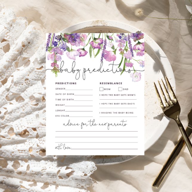 紫ワイルドフラワーベビー予測アドバイスカード (クリエイターアップロード済み)