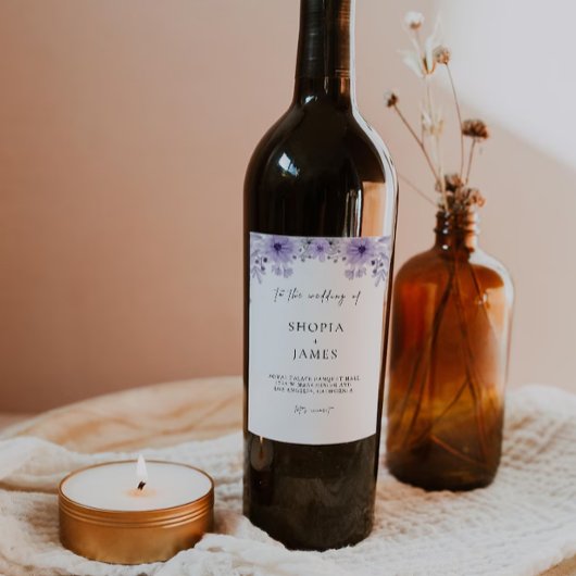 紫ワインボトルラベルテンプレート ワインラベル