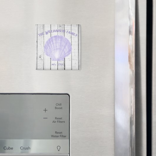 紫ヴィンテージホタテ貝殻磁石 マグネット (インサイチュ (冷蔵庫))