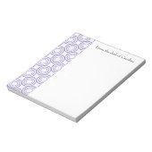 紫ヴィンテージ円パターパーソナライズされたメモ帳 ノートパッド (回転)