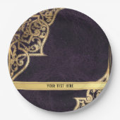 紫ヴィンテージ華美金ゴールド ペーパープレート (正面)