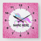 紫一角時計 スクエア壁時計 (正面)