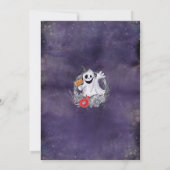 紫不気味と黒のハローウィンパーティ招待状 招待状 (裏面)