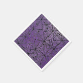 紫不気味にハロウィンのクモの巣 スタンダードカクテルナプキン (角)