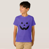 紫不気味黒ハロウィーンのカボチャのちょうちんかわいいハロウィーン Tシャツ (正面フル)