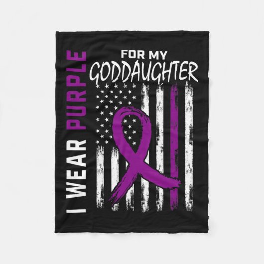 紫乳膵臓がん認識度名 フリースブランケット (正面)